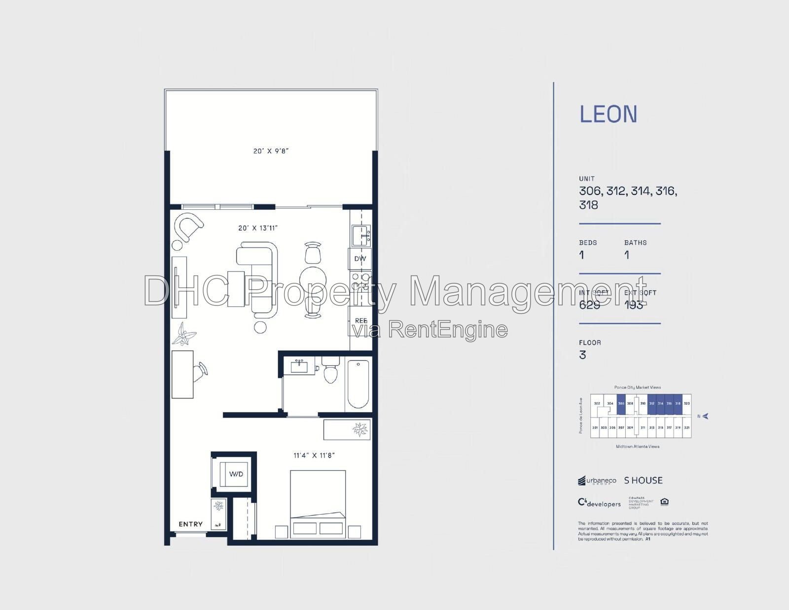 Luxury 1 Bedroom at The Leon on Ponce | Furnished or Unfurnished property image