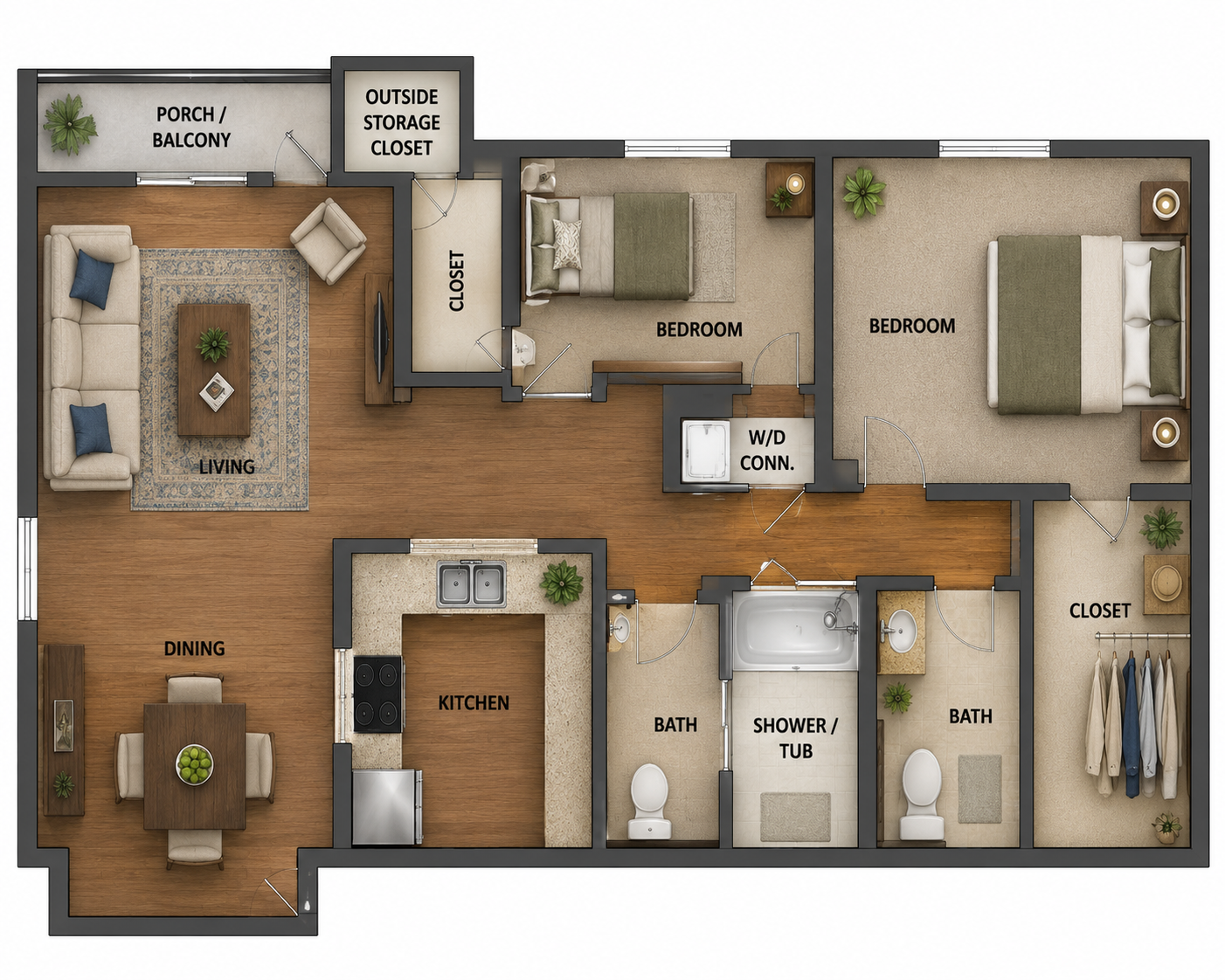 2-Bedroom Floorplan